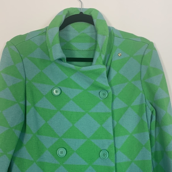 Vintage Geometric Abstract Double Breasted Sweater Coat - Picture 5 of 15